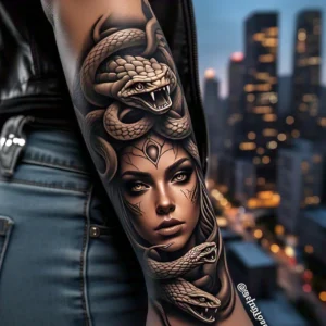tatuajes de medusa en el brazo para mujer