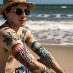 tatuajes de medusa marina para hombres