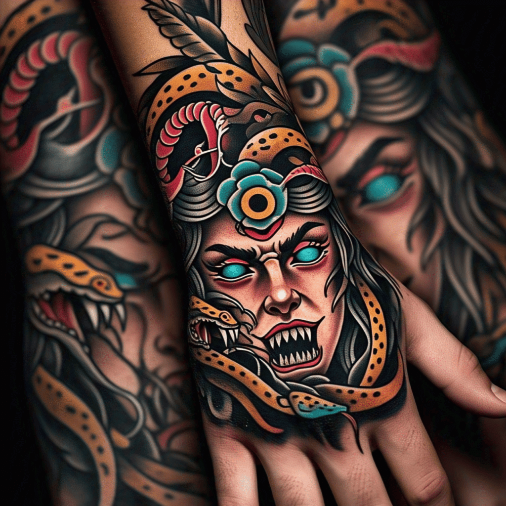 tatuajes de medusas 3d en la mano